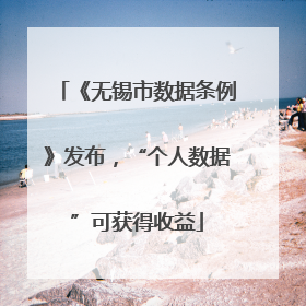 《无锡市数据条例》发布，“个人数据”可获得收益