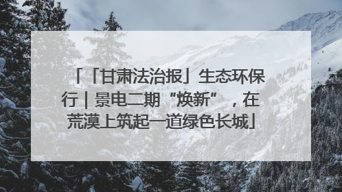 「甘肃法治报」生态环保行｜景电二期“焕新”，在荒漠上筑起一道绿色长城