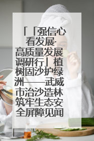 「强信心 看发展·高质量发展调研行」植树固沙护绿洲——武威市治沙造林筑牢生态安全屏障见闻