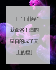 “王菲星”获命名！追的星真的成了天上的星