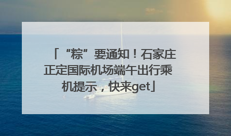 “粽”要通知！石家庄正定国际机场端午出行乘机提示，快来get