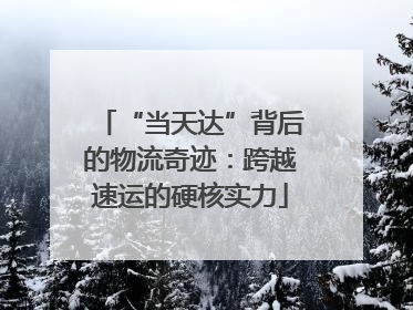 “当天达”背后的物流奇迹：跨越速运的硬核实力