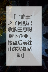 “赌王”之子何猷君收购王思聪旗下企业，接盘后前往山东参加活动