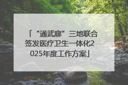 “通武廊”三地联合签发医疗卫生一体化2025年度工作方案