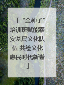 “金种子”培训班赋能泰安基层文化队伍 共绘文化惠民时代新卷