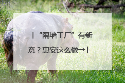 “隔墙工厂”有新意？惠安这么做→