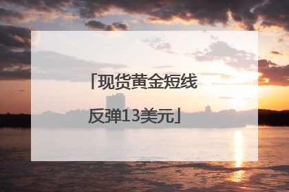 现货黄金短线反弹13美元