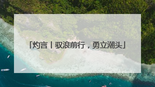 灼言丨驭浪前行，勇立潮头