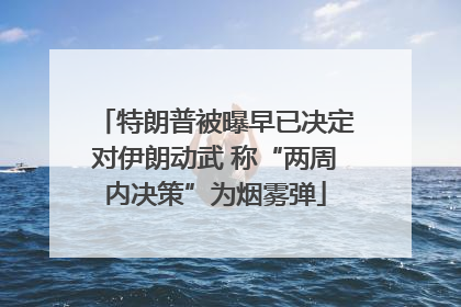 特朗普被曝早已决定对伊朗动武 称“两周内决策”为烟雾弹