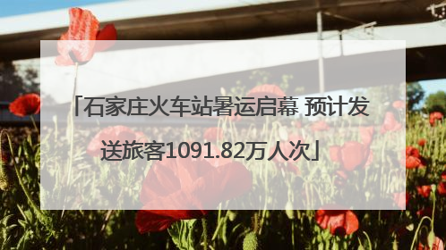石家庄火车站暑运启幕 预计发送旅客1091.82万人次