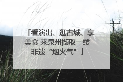 看演出、逛古城、享美食 来泉州撷取一缕非遗“烟火气”