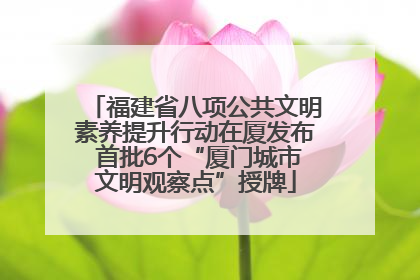福建省八项公共文明素养提升行动在厦发布 首批6个“厦门城市文明观察点”授牌
