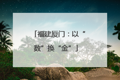 福建厦门：以“数”换“金”