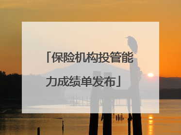 保险机构投管能力成绩单发布