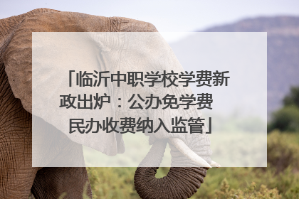临沂中职学校学费新政出炉：公办免学费 民办收费纳入监管