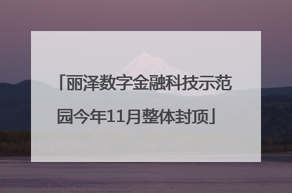 丽泽数字金融科技示范园今年11月整体封顶