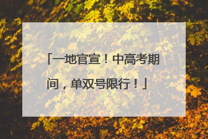 一地官宣！中高考期间，单双号限行！