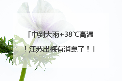 中到大雨+38℃高温！江苏出梅有消息了！