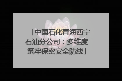 中国石化青海西宁石油分公司：多维度筑牢保密安全防线