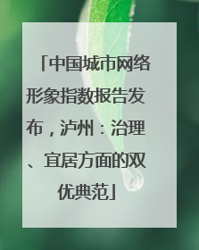 中国城市网络形象指数报告发布，泸州：治理、宜居方面的双优典范