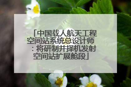 中国载人航天工程空间站系统总设计师：将研制并择机发射空间站扩展舱段
