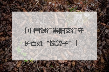 中国银行崇阳支行守护百姓“钱袋子”