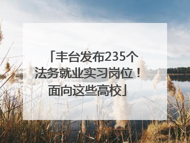丰台发布235个法务就业实习岗位！面向这些高校