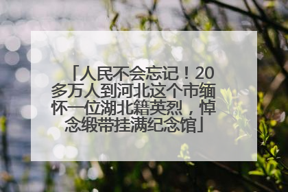 人民不会忘记！20多万人到河北这个市缅怀一位湖北籍英烈，悼念缎带挂满纪念馆