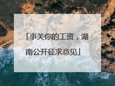 事关你的工资，湖南公开征求意见