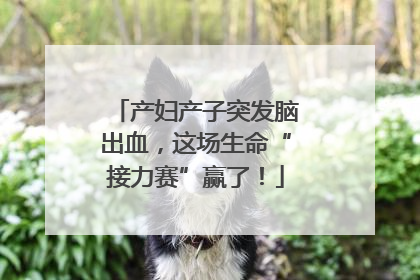产妇产子突发脑出血，这场生命“接力赛”赢了！