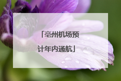 亳州机场预计年内通航