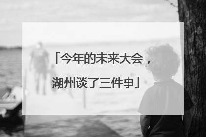 今年的未来大会，湖州谈了三件事