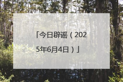 今日辟谣（2025年6月4日）