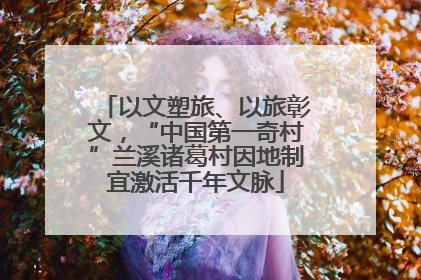 以文塑旅、以旅彰文，“中国第一奇村”兰溪诸葛村因地制宜激活千年文脉