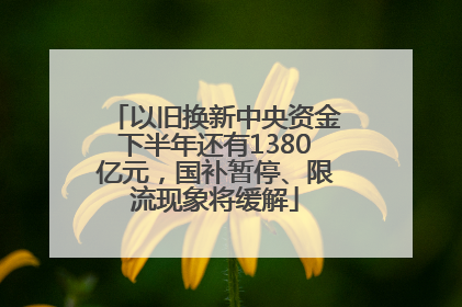以旧换新中央资金下半年还有1380亿元，国补暂停、限流现象将缓解