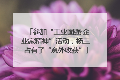 参加“工业图强·企业家精神”活动，杨三占有了“意外收获”