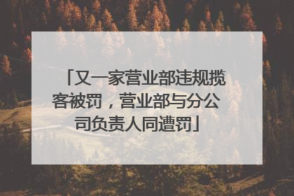 又一家营业部违规揽客被罚，营业部与分公司负责人同遭罚