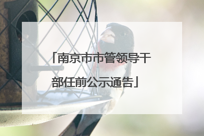 南京市市管领导干部任前公示通告