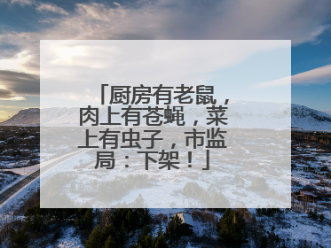 厨房有老鼠，肉上有苍蝇，菜上有虫子，市监局：下架！