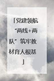 党建领航“两线+两队”筑牢教材育人根基