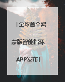 全球首个鸿蒙版智能指环APP发布