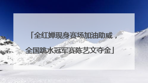全红婵现身赛场加油助威，全国跳水冠军赛陈艺文夺金