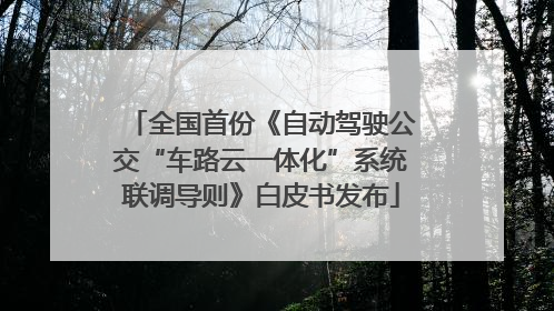 全国首份《自动驾驶公交“车路云一体化”系统联调导则》白皮书发布