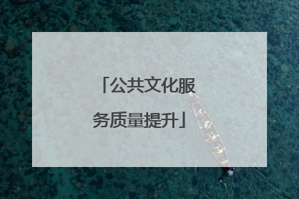 公共文化服务质量提升