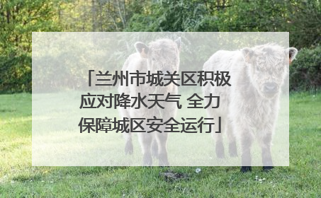 兰州市城关区积极应对降水天气 全力保障城区安全运行