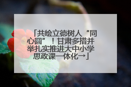 共绘立德树人“同心圆”！甘肃多措并举扎实推进大中小学思政课一体化→
