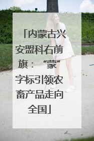 内蒙古兴安盟科右前旗：“蒙”字标引领农畜产品走向全国