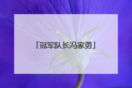 冠军队长冯家勇