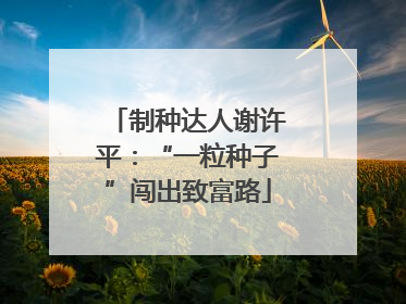 制种达人谢许平：“一粒种子”闯出致富路