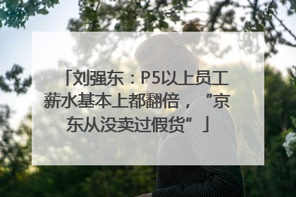刘强东：P5以上员工薪水基本上都翻倍，“京东从没卖过假货”